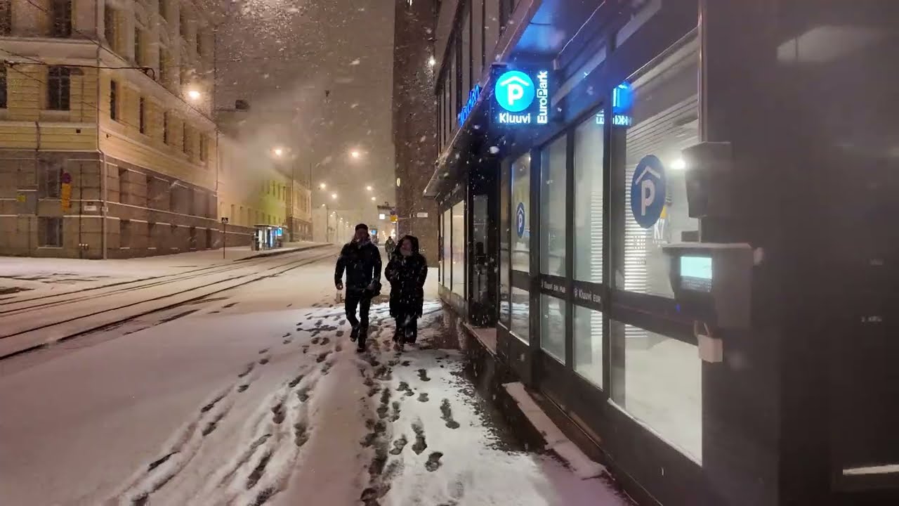 Super Dupsr Snow Storm Helsinki Cold Walking Tour 🇫🇮 | Helsinki Finland 2025 4K