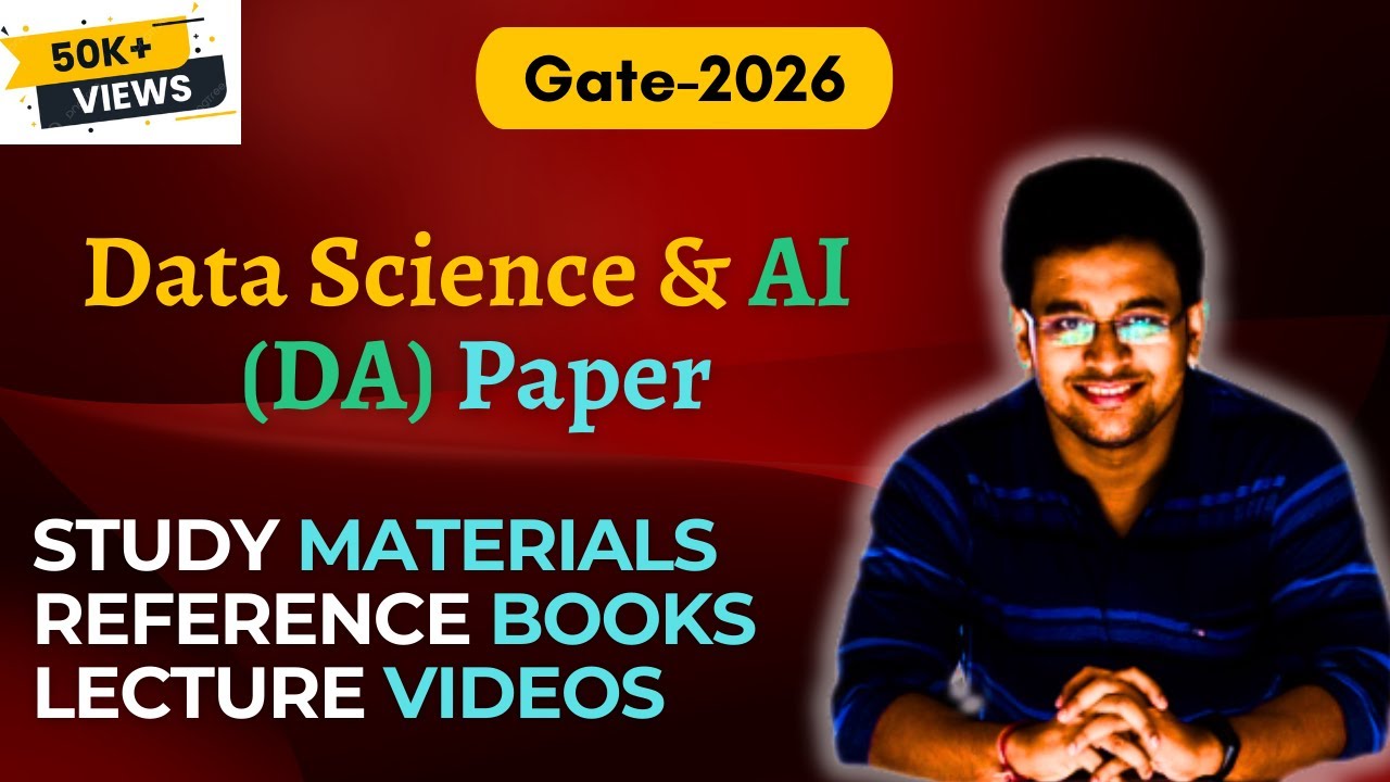 Study Materials for DA-Paper in Gate 2024 | Reference Books | Lecture Videos and Notes