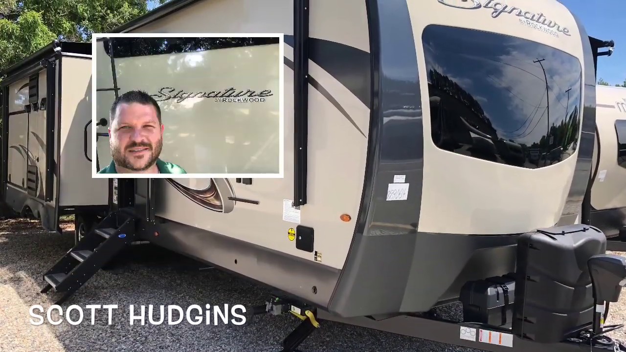 New 2020 Forest River Rockwood Signature 8328BS Travel Trailer Outside Kitchen Auto Leveling Dodd RV