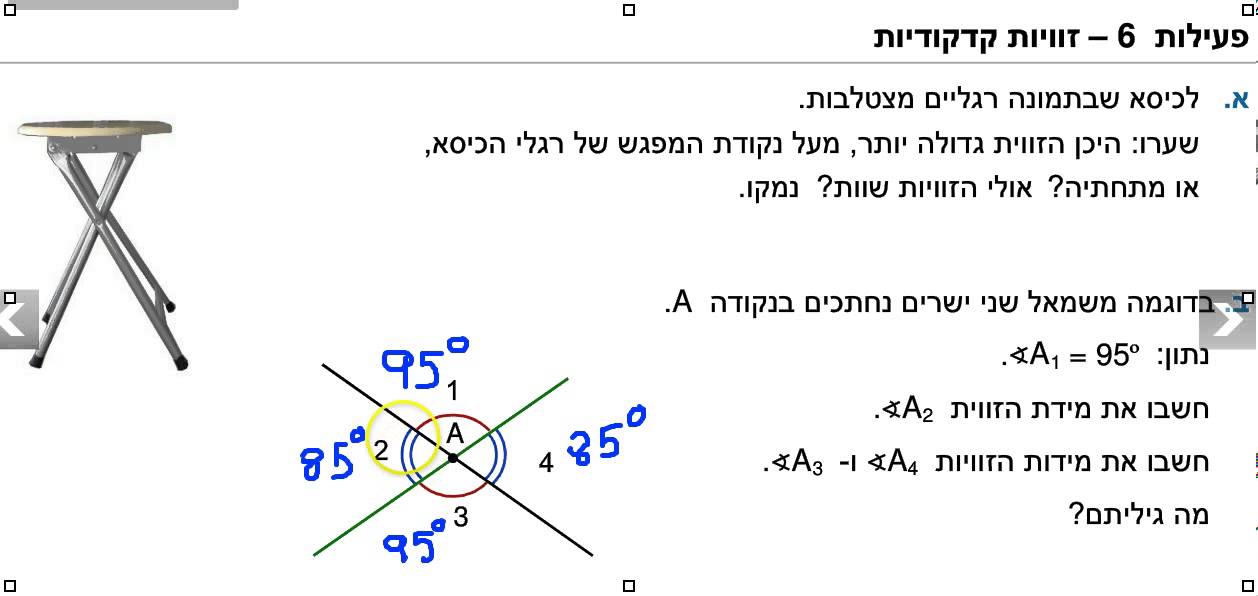 זוויות צמודות וקודקודיות