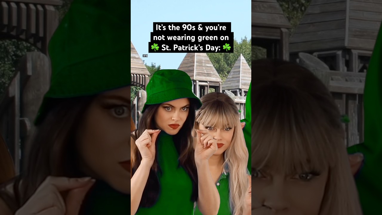 It&rsquo;s the #90s & you&rsquo;re not wearing green on St. Patrick&rsquo;s Day. #90skids #nostalgia #millennials
