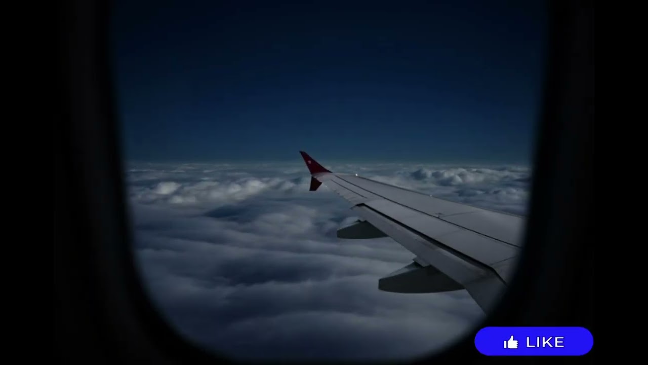 Night Flight Above the Clouds – Airplane Wing View for Deep Sleep (6 Hours)