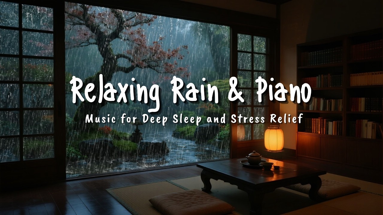 Deep Sleep Music with Gentle Rain 🎹 Soft Piano for Anxiety Relief and Calm Night Sleep