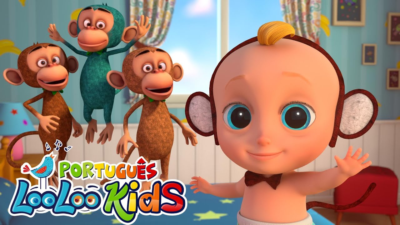 🐵Cinco Macaquinhos - Músicas Infantis Divertidas - LooLoo Kids Português |  |