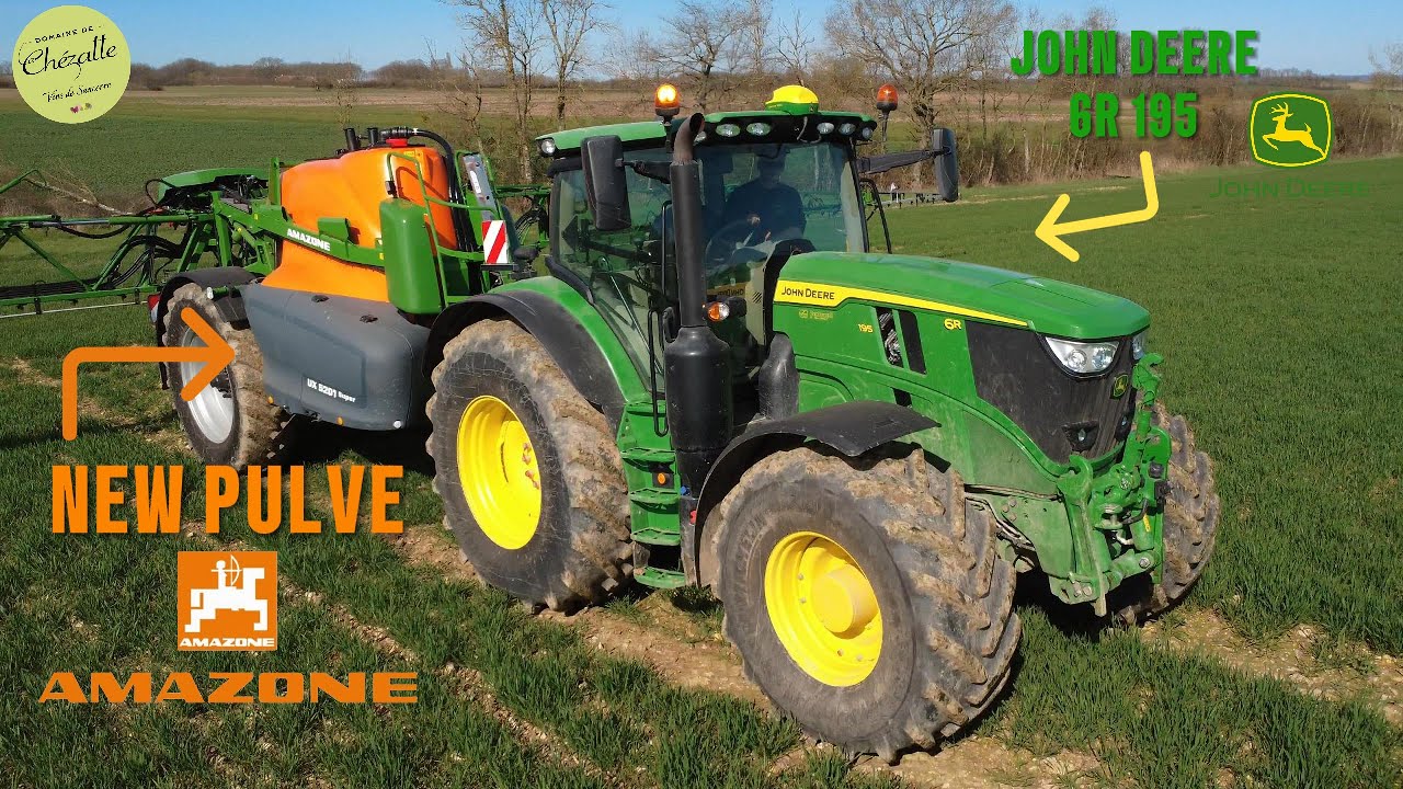 Pulvérisation sur Blé🌾en 36M✈️ avec le Nouveau Pulvérisateur Amazone🟠🟢 UX 5201 Super + JD 6r 195🟢🟡