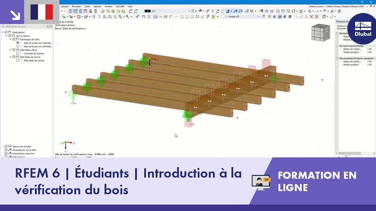 RFEM 6 | Étudiants | Introduction à la vérification du bois | 28 octobre 2022