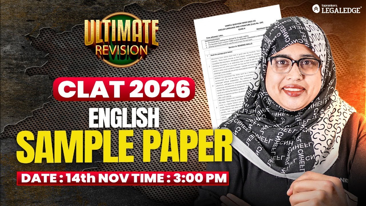CLAT 2026| Sample Paper | English | Ultimate Revision | Shazli ma'am