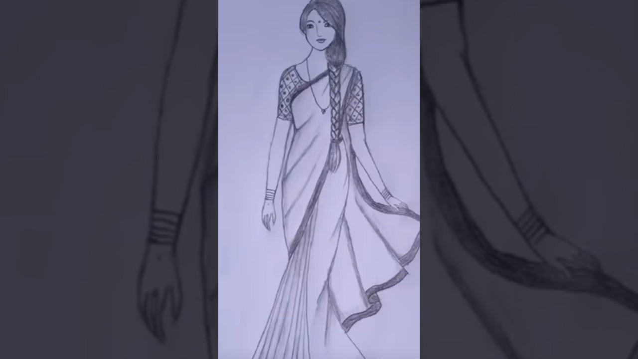 How to draw women|| Beautiful girls with saree 