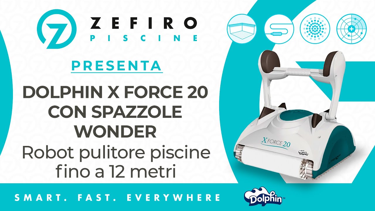 Robot Pulitore per Piscine Maytronics Dolphin X Force 20 con spazzole Wonder | ZefiroPiscine