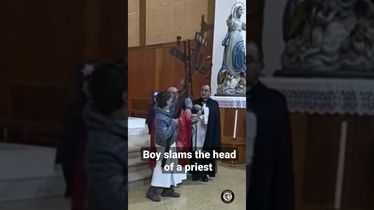 Boy slams the head of a priest 😂 #shorts #funny