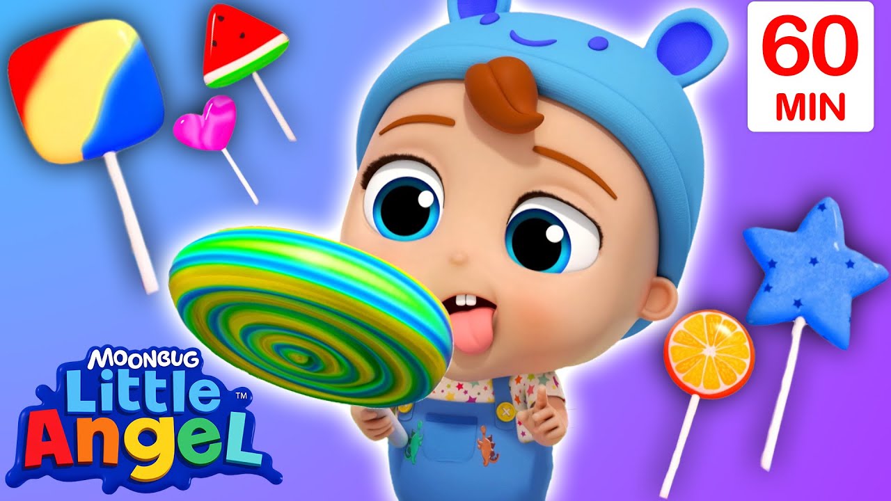 Five Colorful Lollipop's Song + More Little Angel Nursery Rhymes and Kids Songs | Learning ABCs 123s