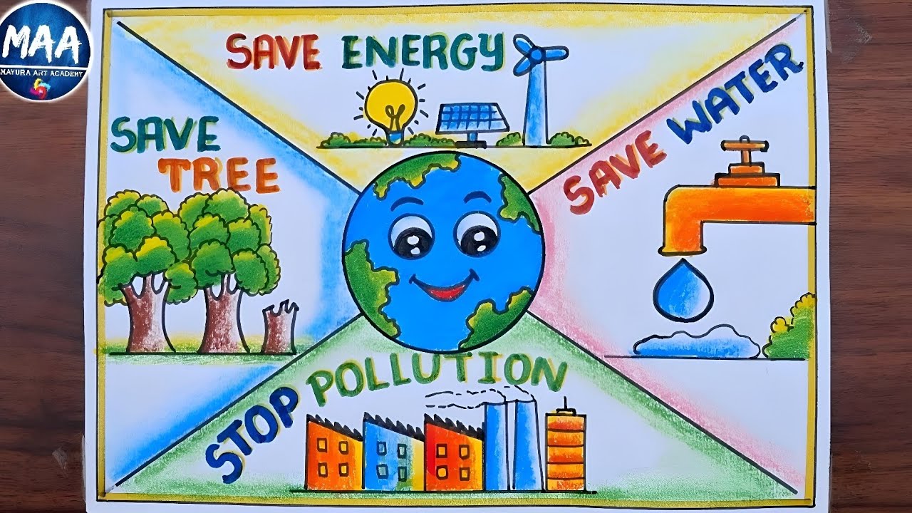 Earth day drawing easy | World earth day drawing | Save earth poster drawing | Earth poster #earth