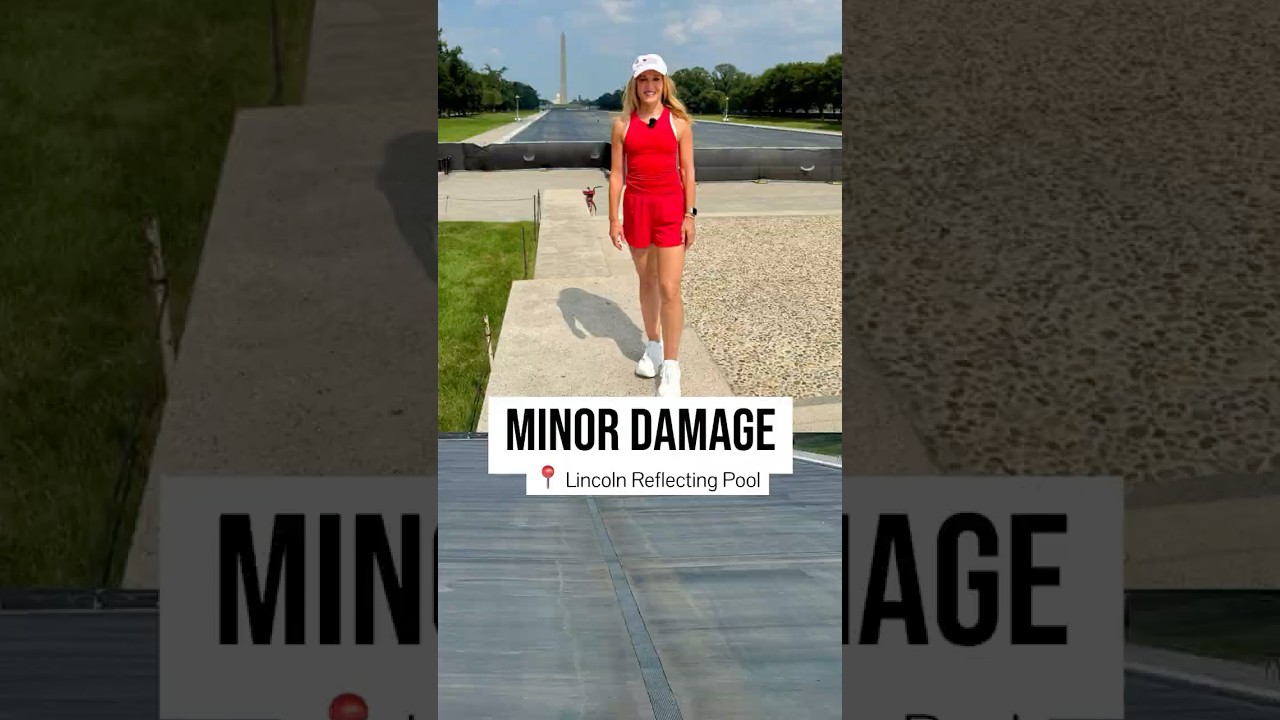 Reflecting Pool repairs are minor from vandalism and application