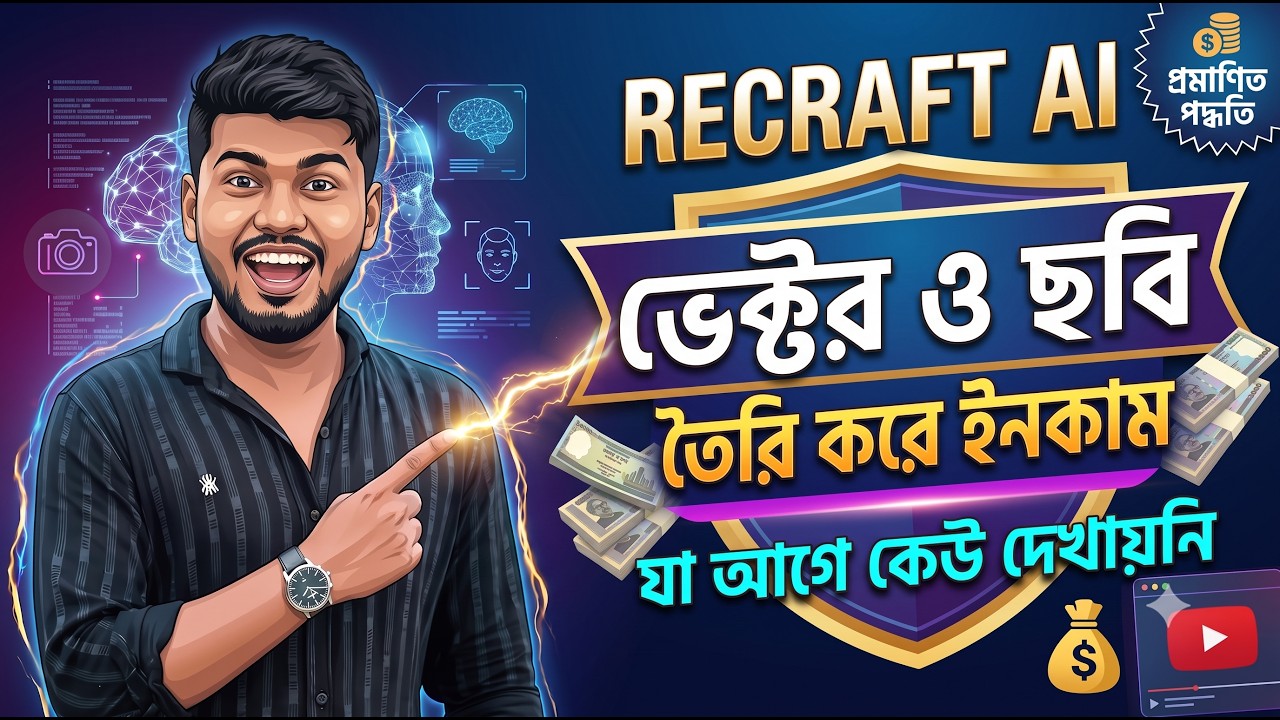 Recraft Ai Tutorial Bangla - Recraft AI দিয়ে ইনকাম - Make Money Online With Ai #racarftai