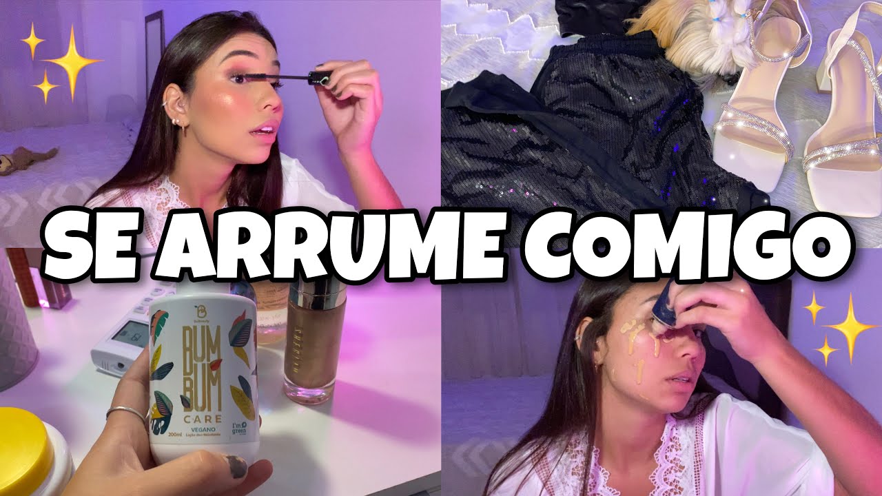 SE ARRUME COMIGO NIGHT✨🖤 | BRILHO, MAKE, LOOK, PERFUME | Eduarda Mariano