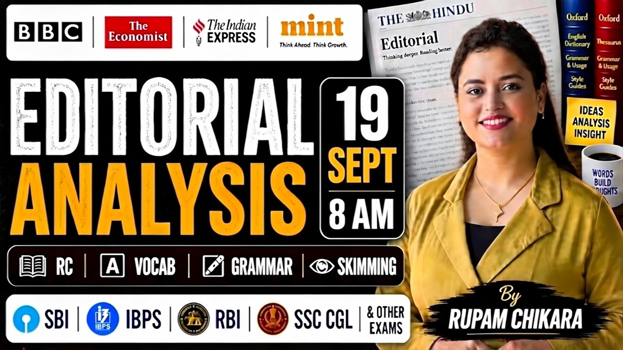 Hindu Editorial Analysis | 19 SEPT 2026 | RC, Vocab, Skimming, Descriptive | Rupam Chikara Ma'am