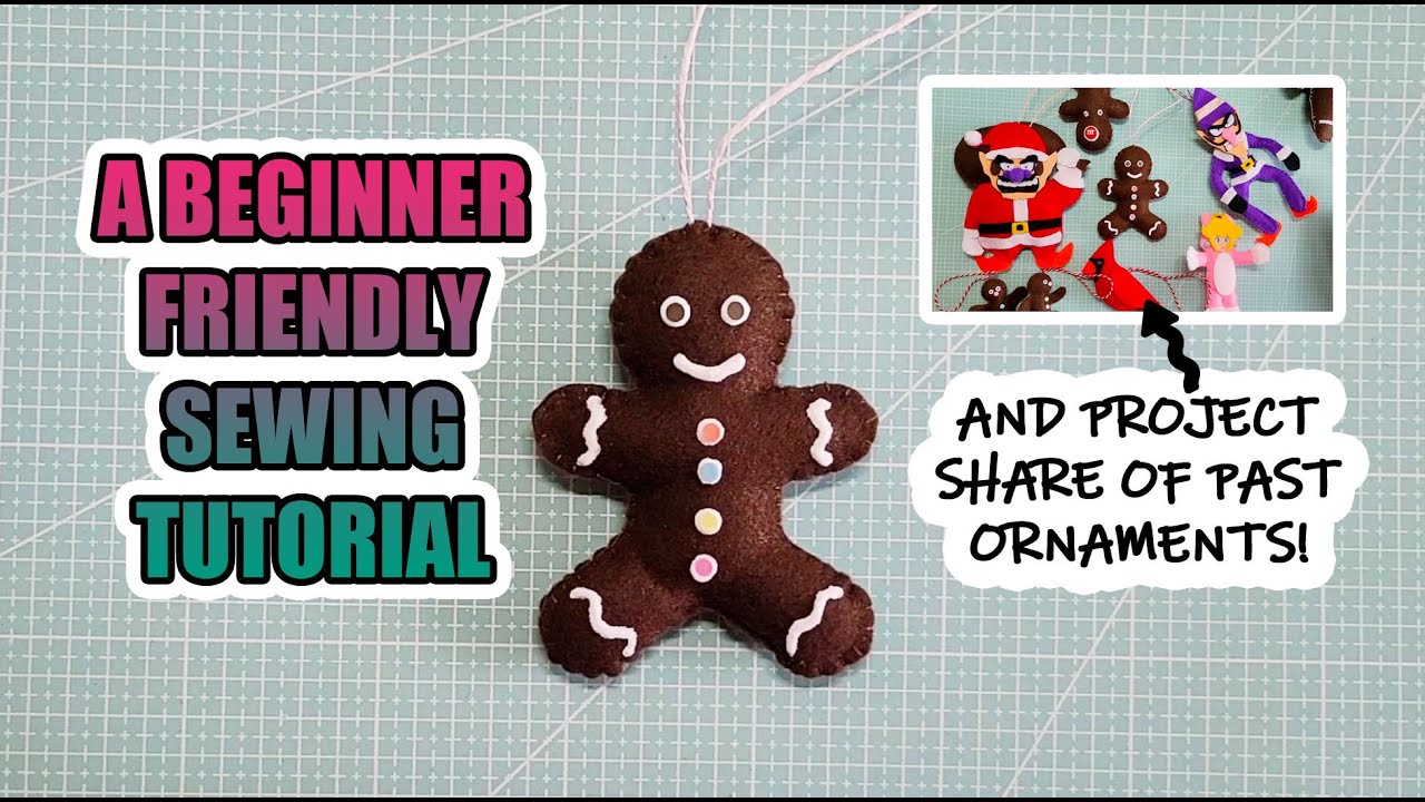 DIY Felt Ornaments - Gingerbread Blanket Stitch Tutorial