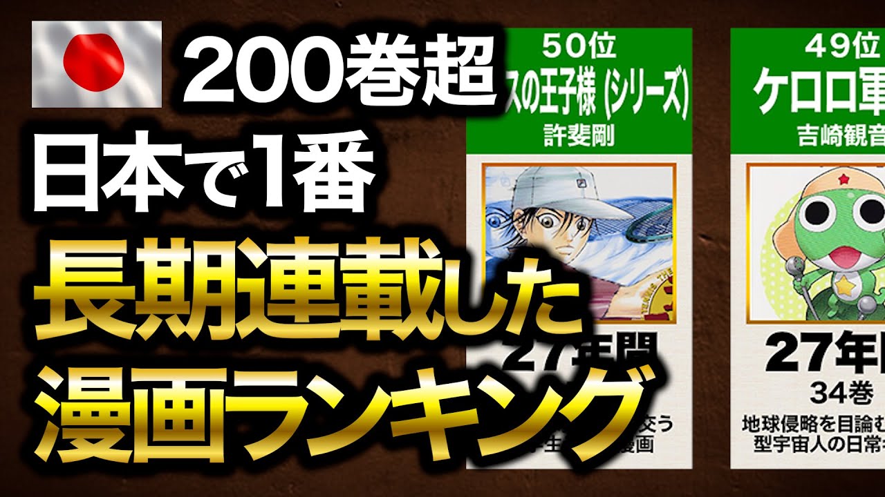 【長すぎ】連載期間が最も長い日本の漫画ランキングTOP50｜こち亀、ワンピースの順位は…