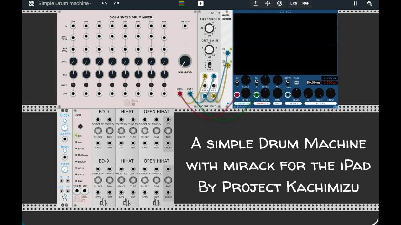 A simple drum machine with mirack for the iPad.