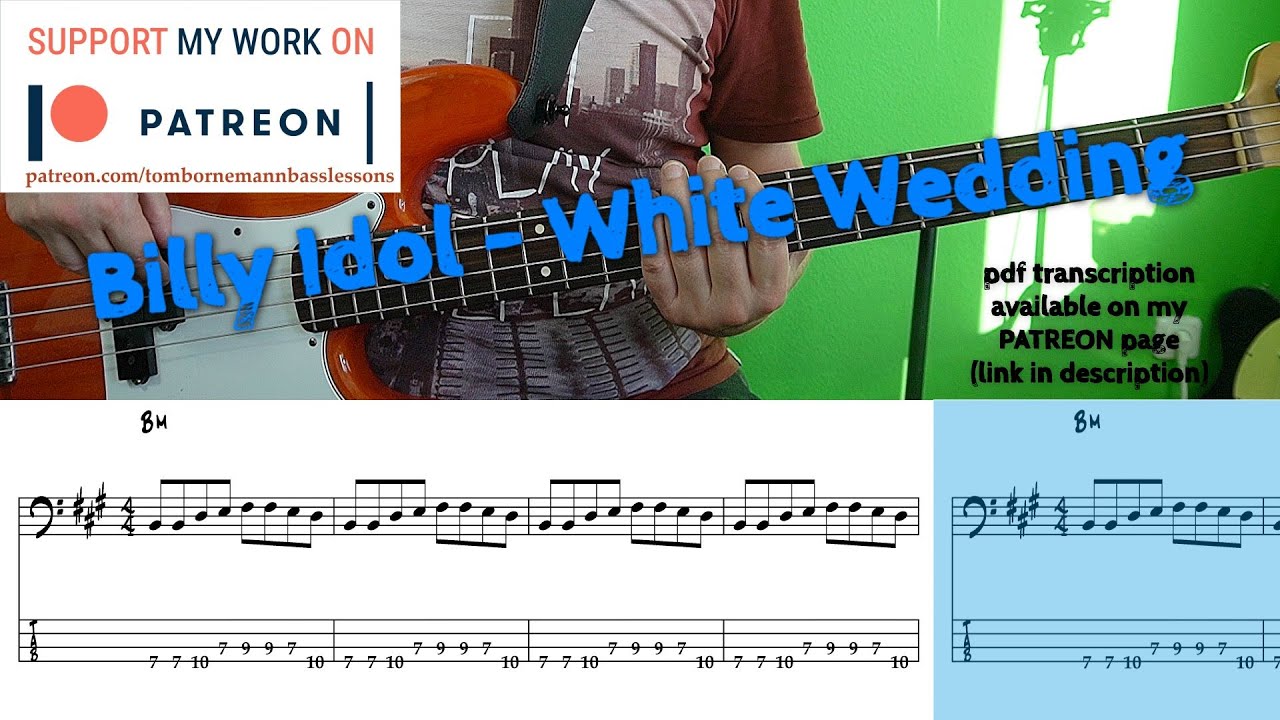 Billy Idol - White Wedding (Bass cover with tabs)