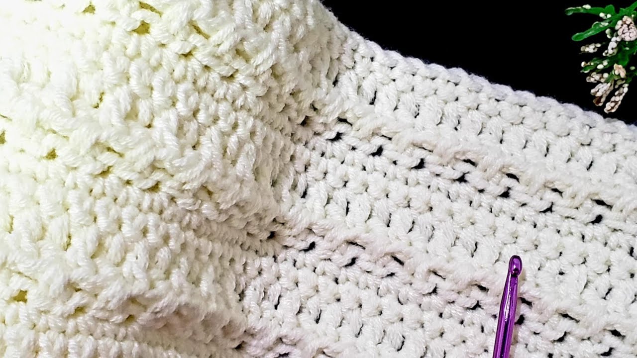 Patrón de punto fácil y rápido tejido a crochet o gancho. Muestra de punto