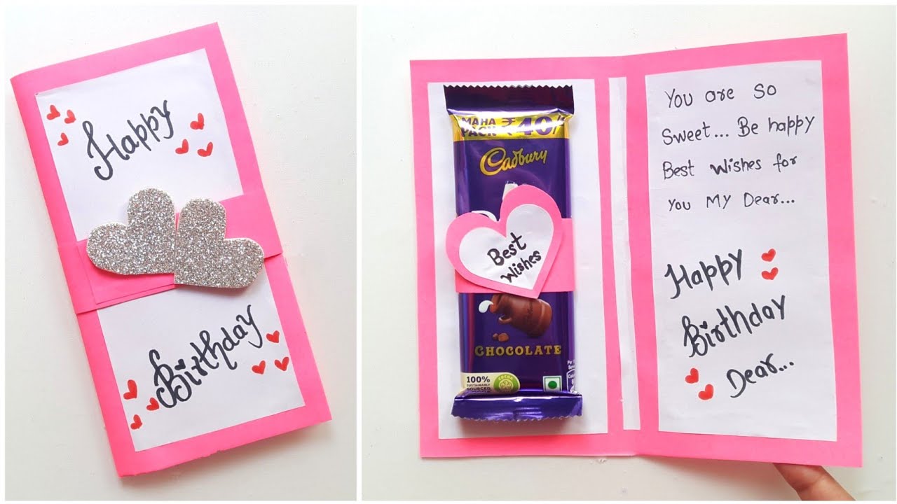 Easy & Beautiful Birthday Gift Making • Chocolate Birthday gift idea • birthday gift card at home