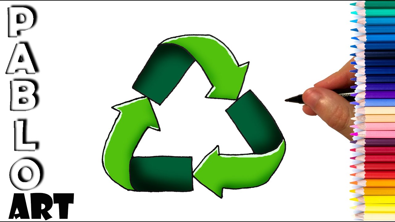 How To Draw ♻️ The Recycling Symbol logo | Learn to Draw  step by step