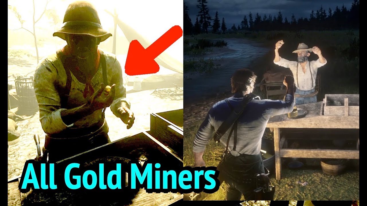 All Gold Panners in Red Dead Redemption 2 (RDR2): Mexican, Black, and White Gold Miners