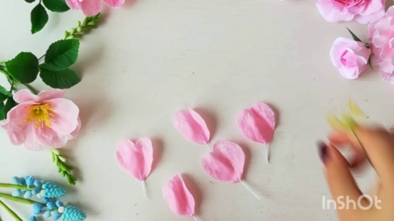 Шиповник из холодного фарфора