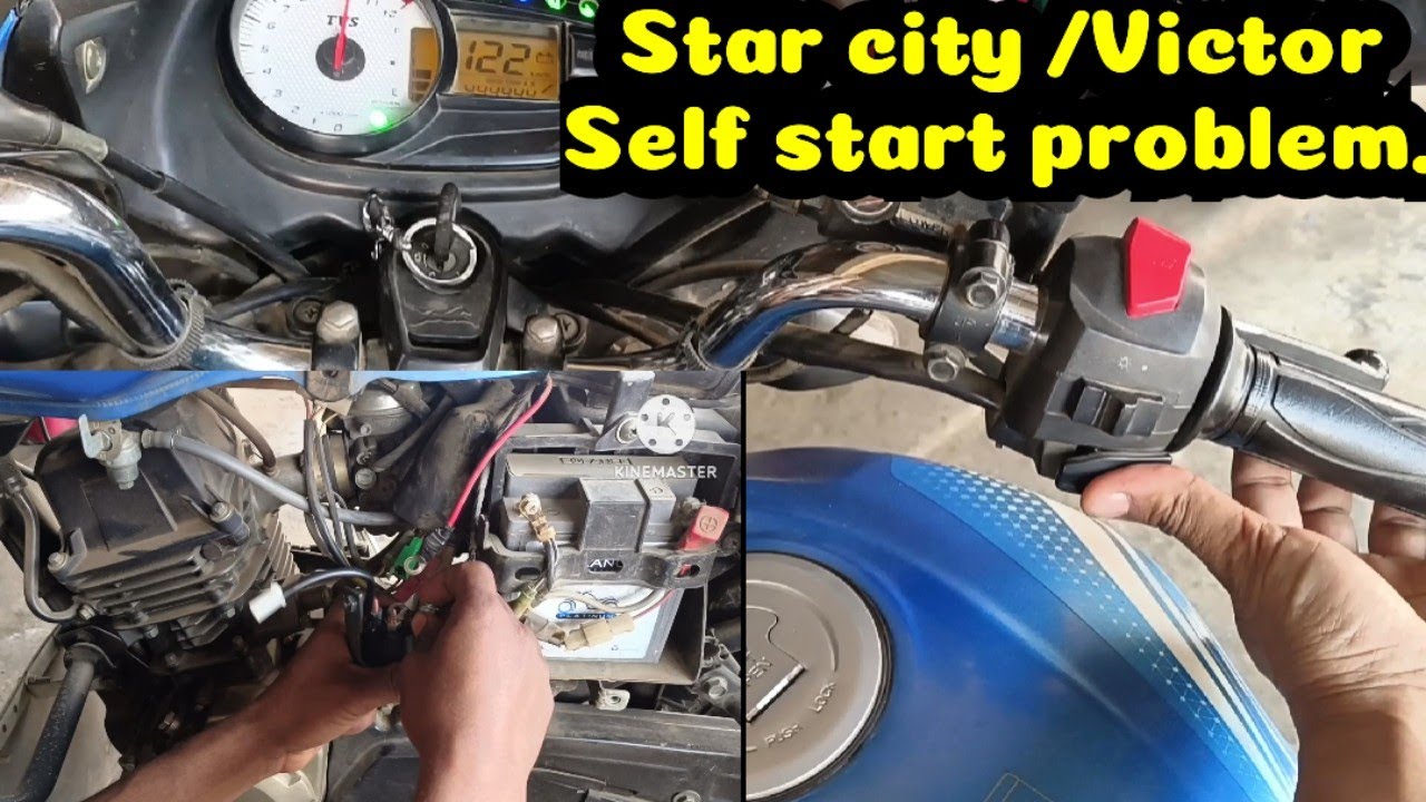 Tvs star city /victor bike self start problem. Self relay/cutout change.