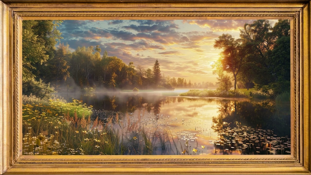 👉 4K Relaxing Nature Lake Sunset 🌅 2 Hours Ambient TV Art for Sleep & Meditation