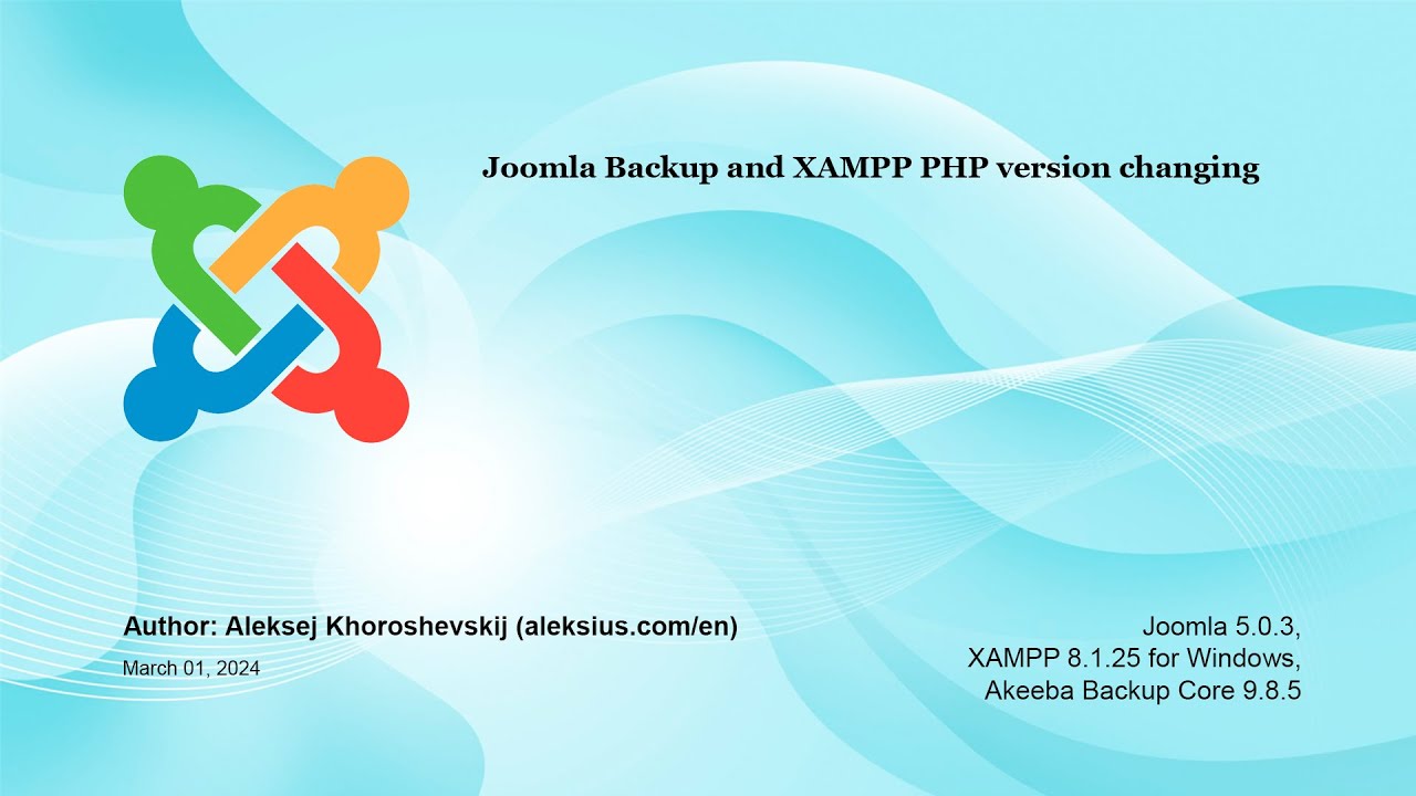 Joomla backup. How to change PHP version on XAMPP