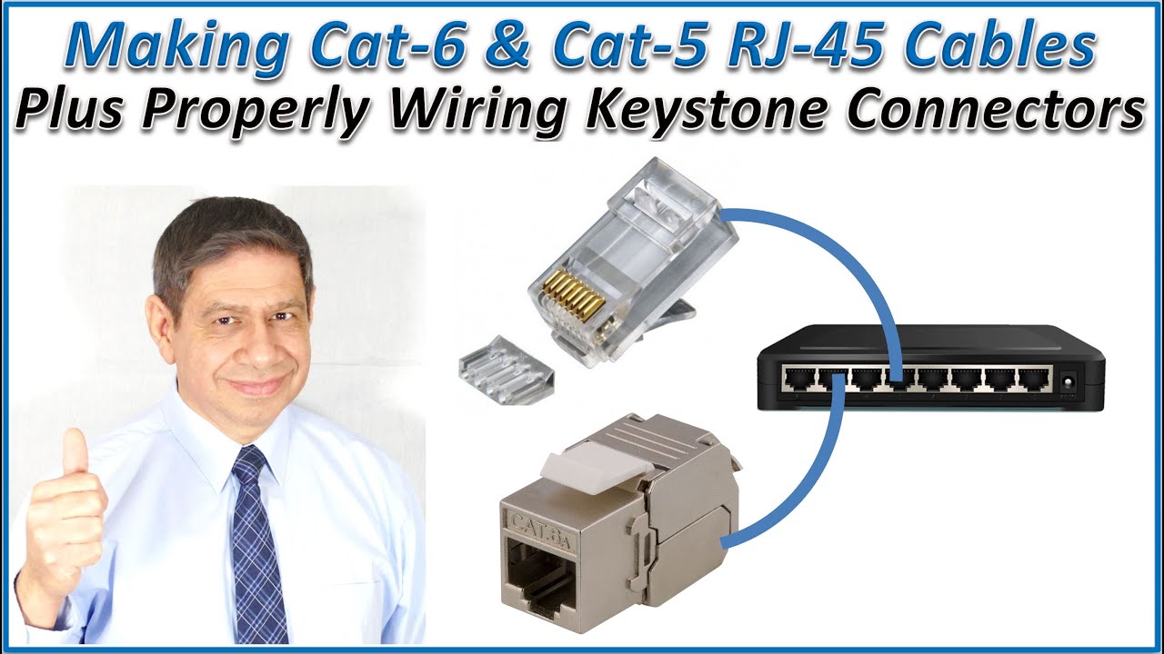Properly Making a Cat-5 or Cat-6 Network Cables and Using Keystone Connectors