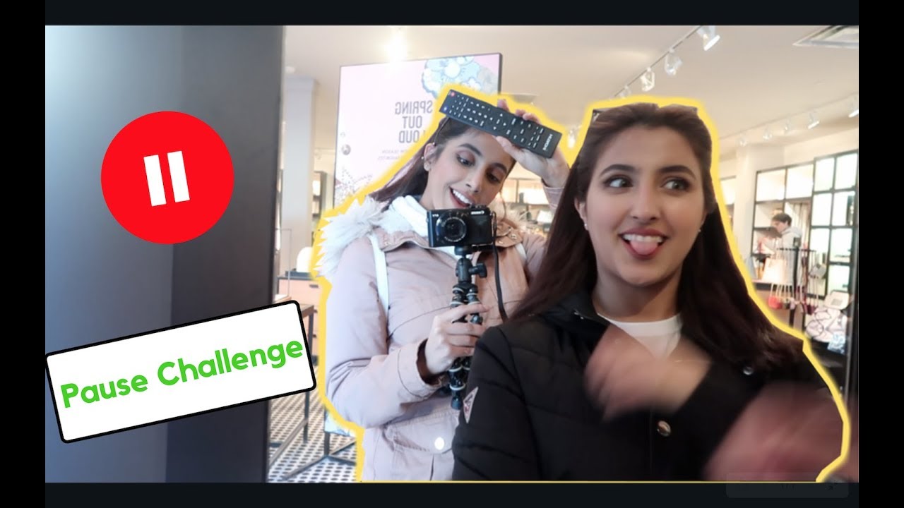 تحدي الـ pause challenge ( وقفتها قدام سيارة ) 😂