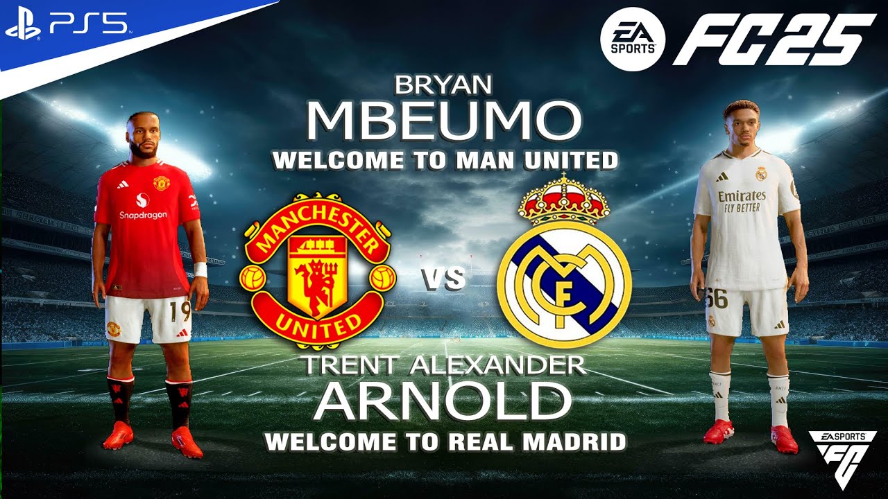 FC 25 - Manchester united vs Real Madrid ft. Mbeumo, Cunha, Arnold, Mbappe | PS5™ Gameplay 4K