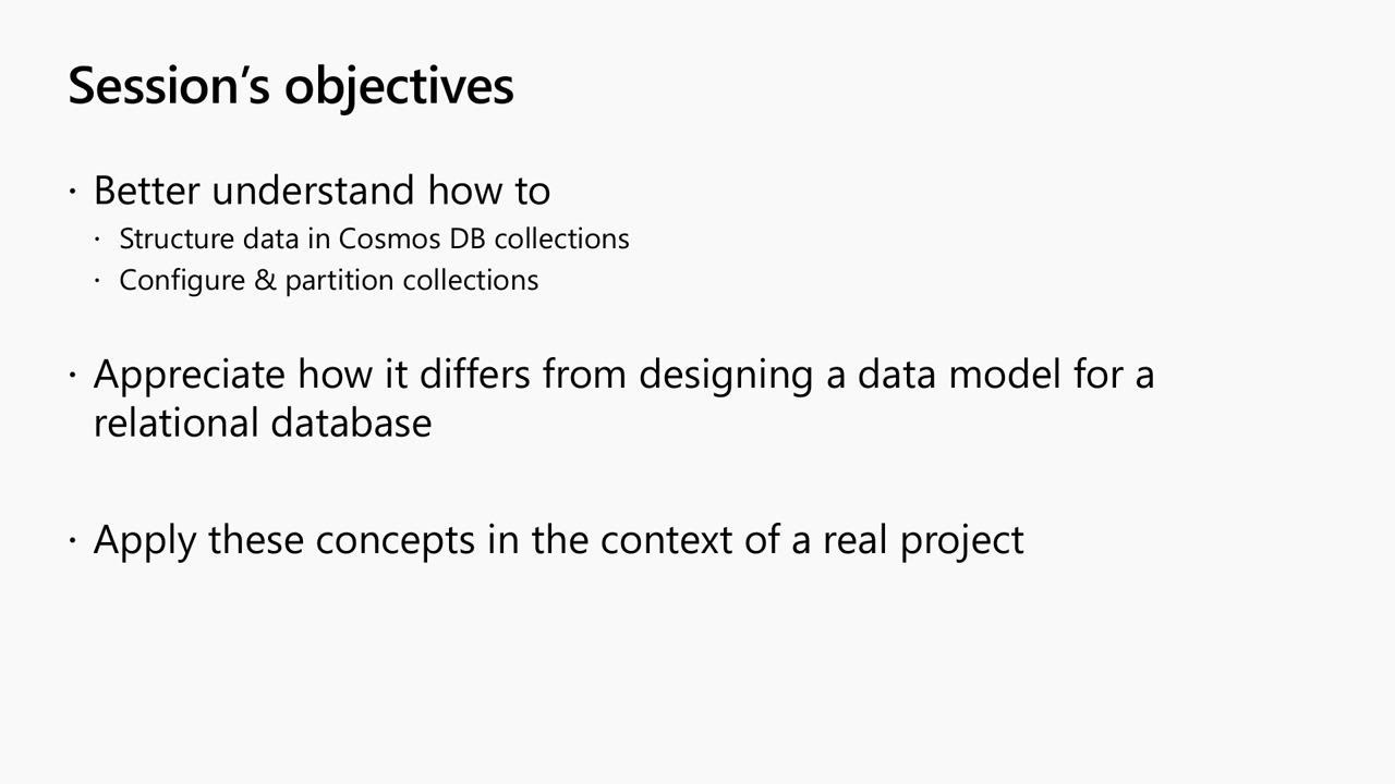 Best practices for Azure Cosmos DB: Data modeling Partitioning and RUs - BRK3054