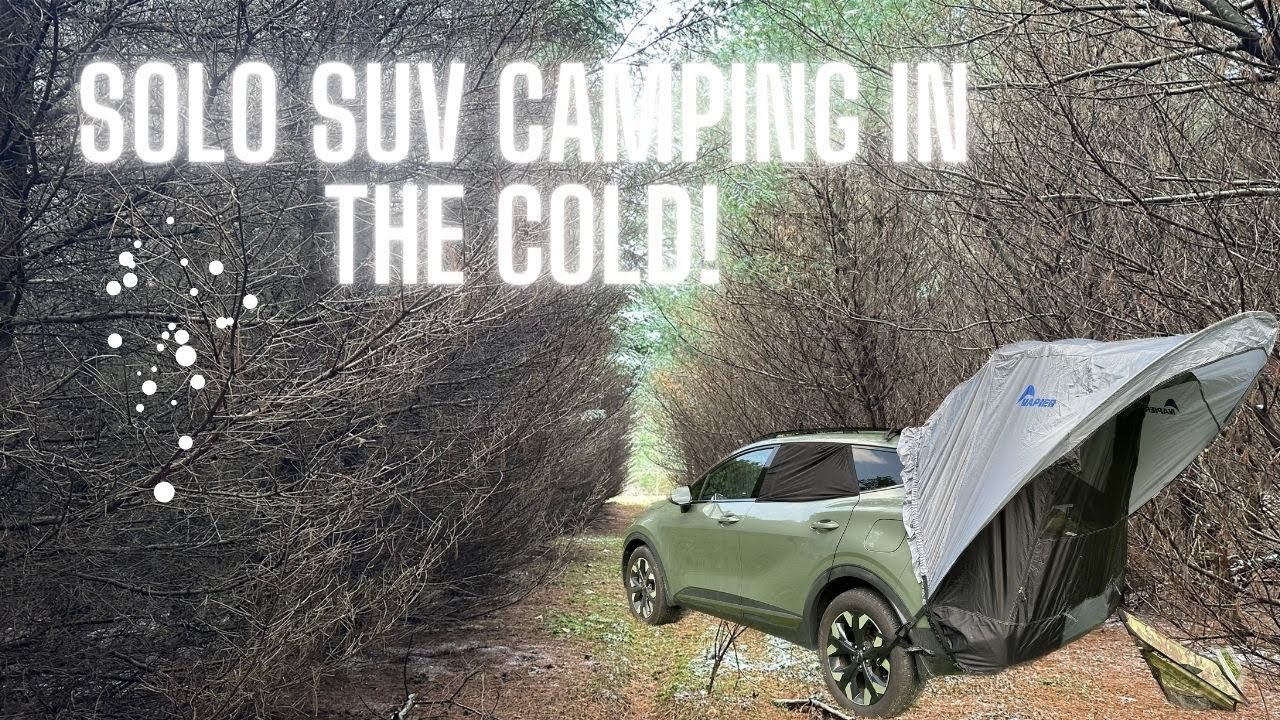 Solo SUV Camping in the COLD!! | Napier Sportz Cove car tent: KIA SPORTAGE
