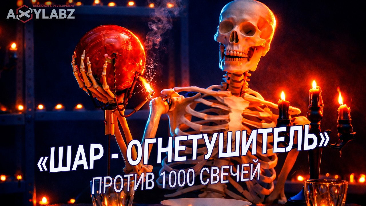 Шар-огнетушитель против 1000 чайных свечей — эксперимент
