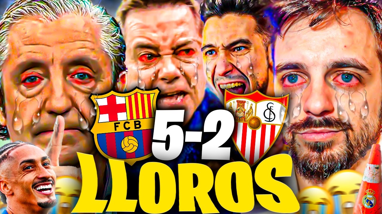 😂LOS MEJORES LLOROS MADRIDISTAS al FC BARCELONA 5-2 SEVILLA - JKCLife, Ubietoo...