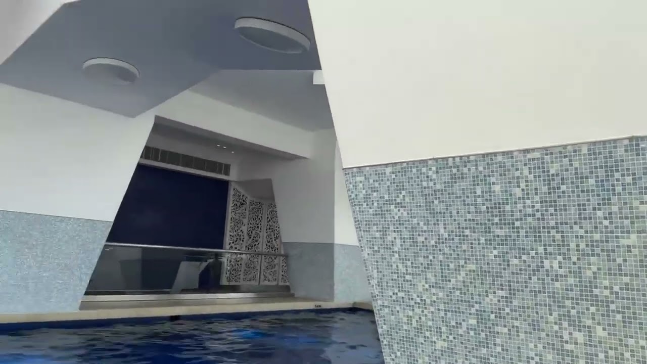 Swimming in the top floor of the hotel residency