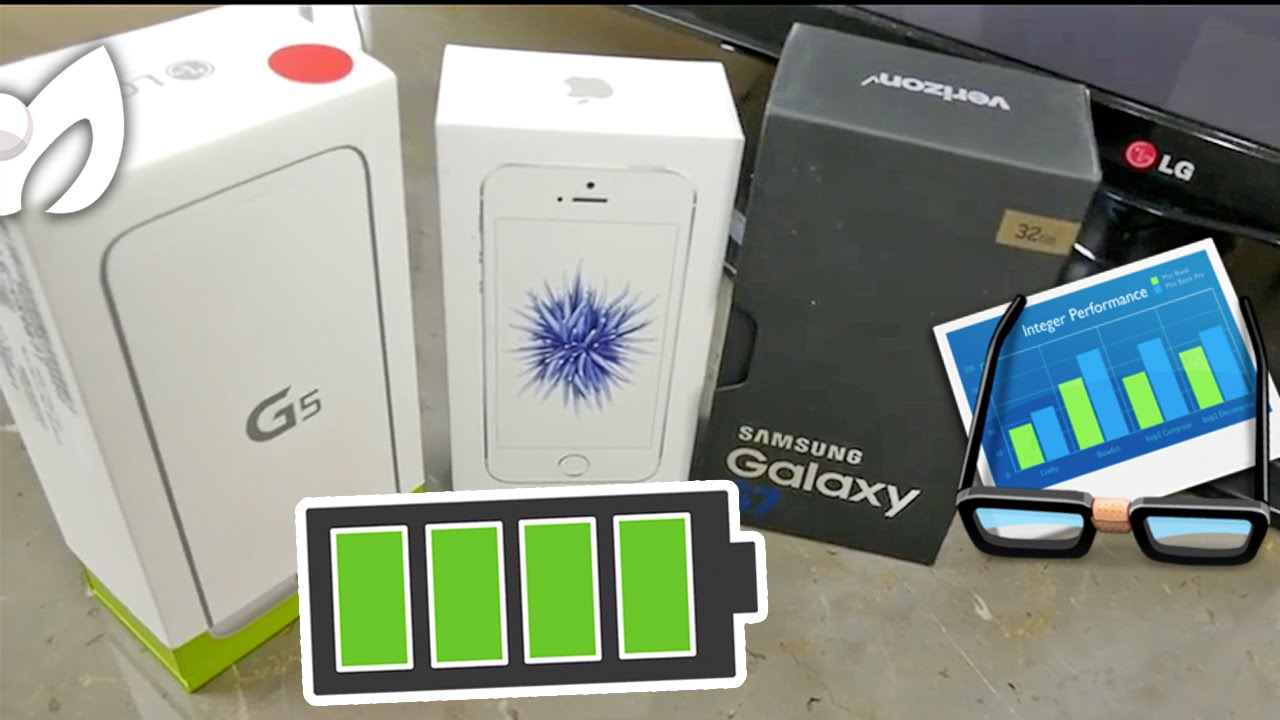 BATERIA LG G5 vs Galaxy S7 vs iPhone SE COMPARACION