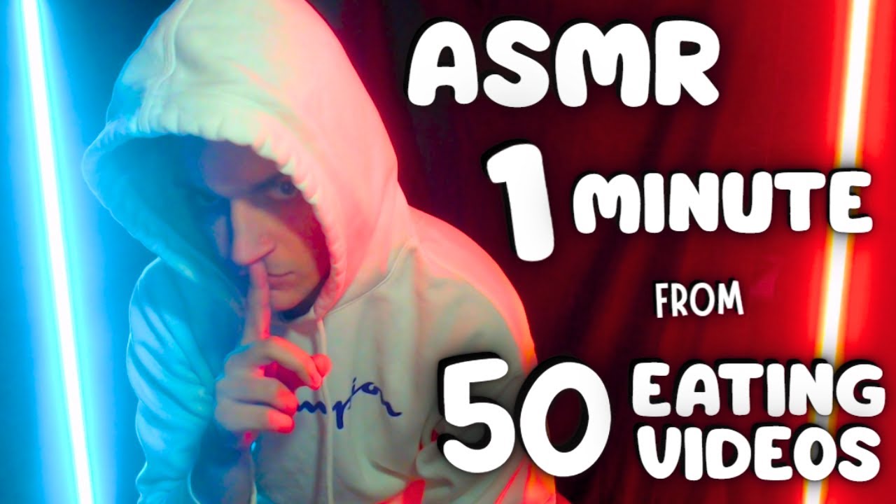 ASMR One Minute of Eating From My First 50 Eating Videos (Chewing, Crunching, No Talking)