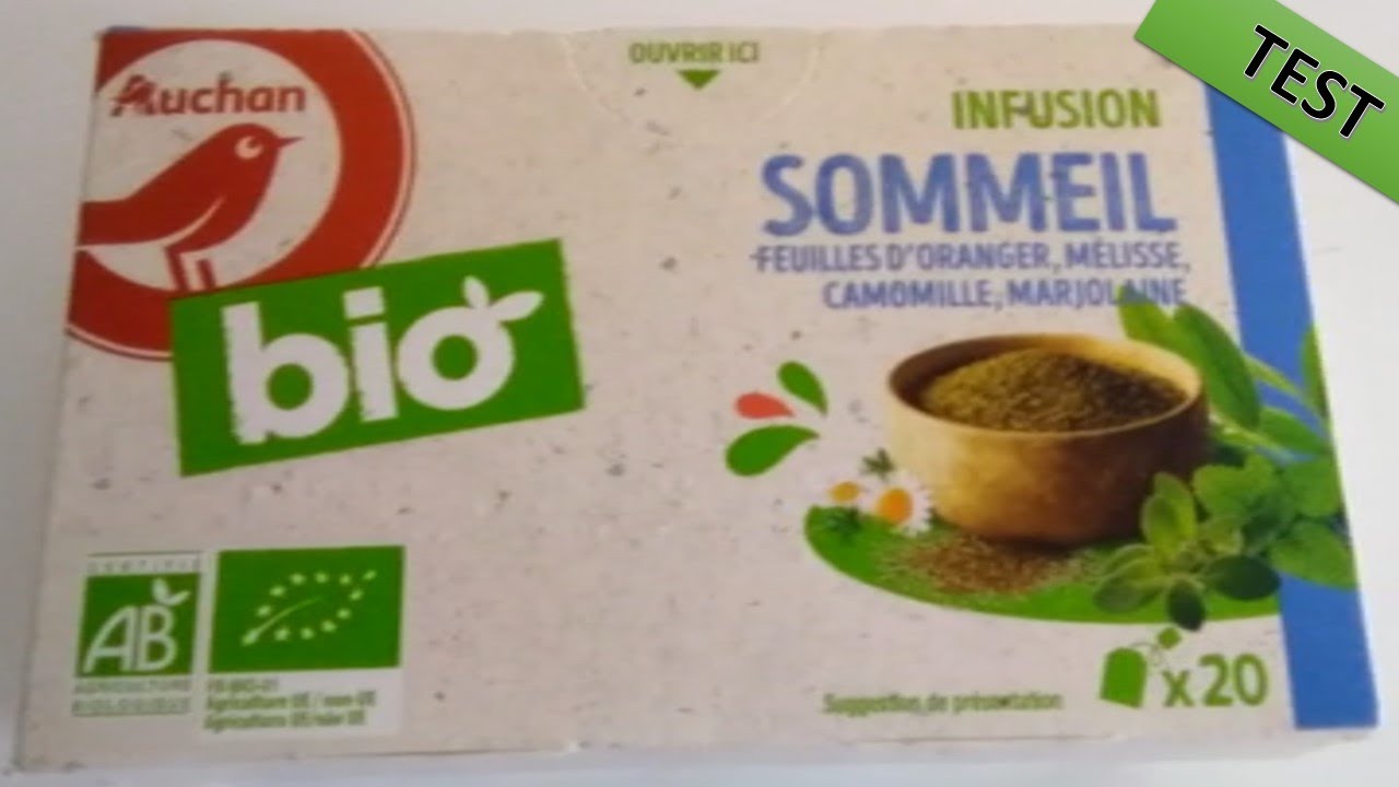 AUCHAN BIO Infusion sommeil feuilles d'oranger m&eacute;lisse marjolaine bio 20 sachets 30g