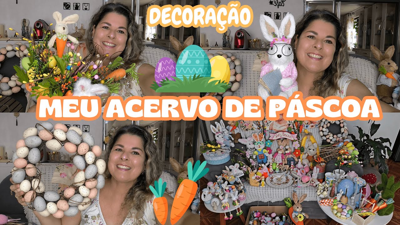 PÁSCOA 2025🐇 MOSTRANDO MEU ACERVO DE PÁSCOA🐰 #páscoa2025 #decoração #acervo #2025 #páscoa