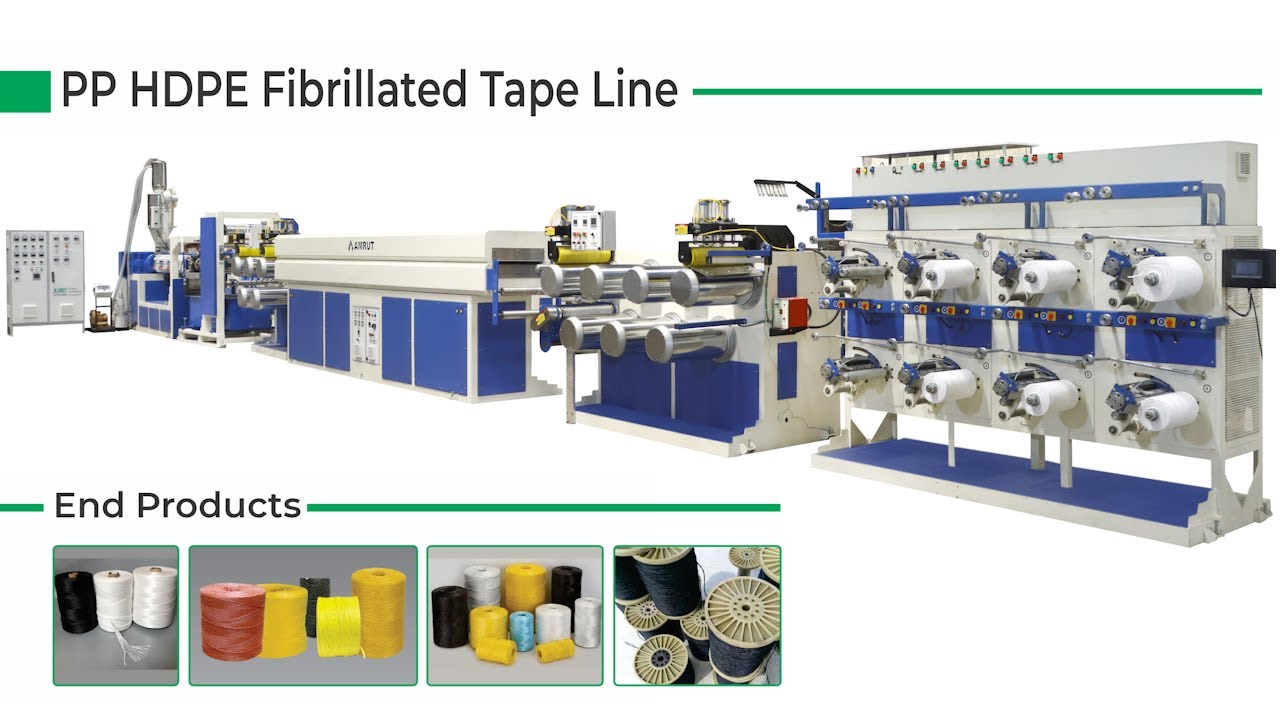 PP/HDPE Fibrillated Tape Extrusion Line | Baler Twine Manufacturing Machine | Twine Making Machine