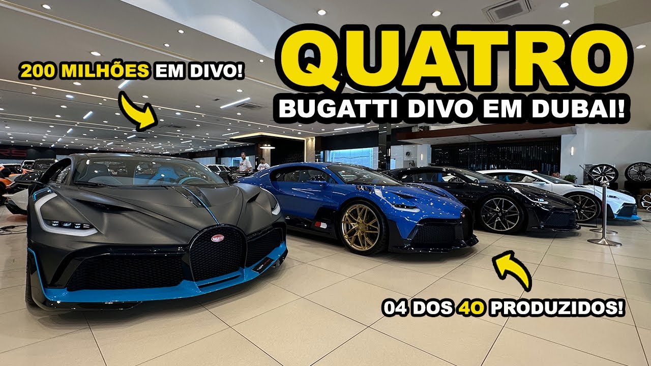 A loja de DUBAI que tem QUATRO BUGATTI DIVO de 50 MILHÕES de REAIS e o carro mais CARO de DUBAI!