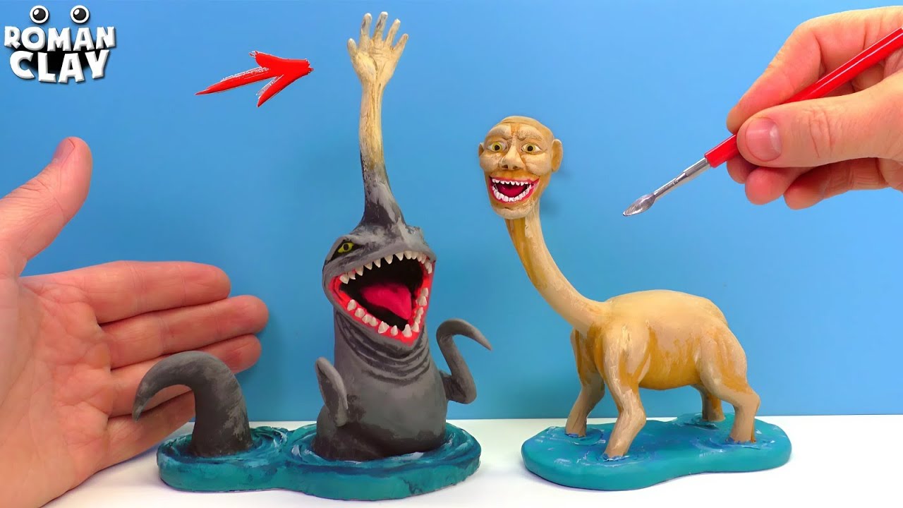 Making Hand Sea Monster and We Swam too Far in the Ocean | Clay Tutorial