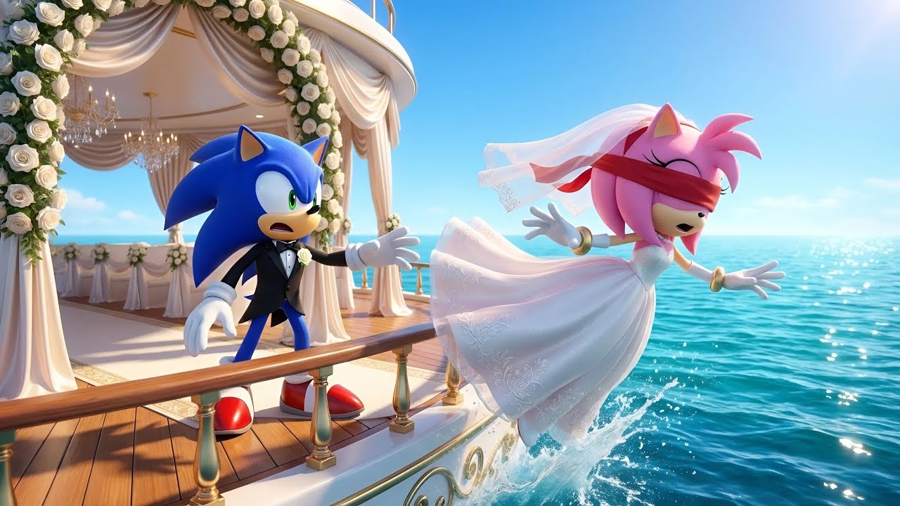 💔 Sonic's Wedding Disaster: Amy Falls Blindfolded Into the Sea on Their Big Day 🌊👰‍♀️