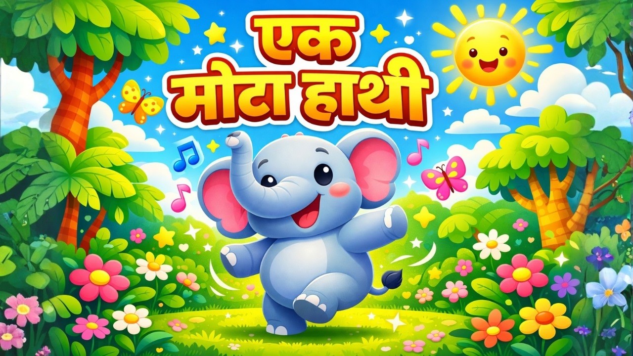 Ek Mota Hathi | एक मोटा हाथी | Hindi Rhymes for Kids I Little Rainbow Kids