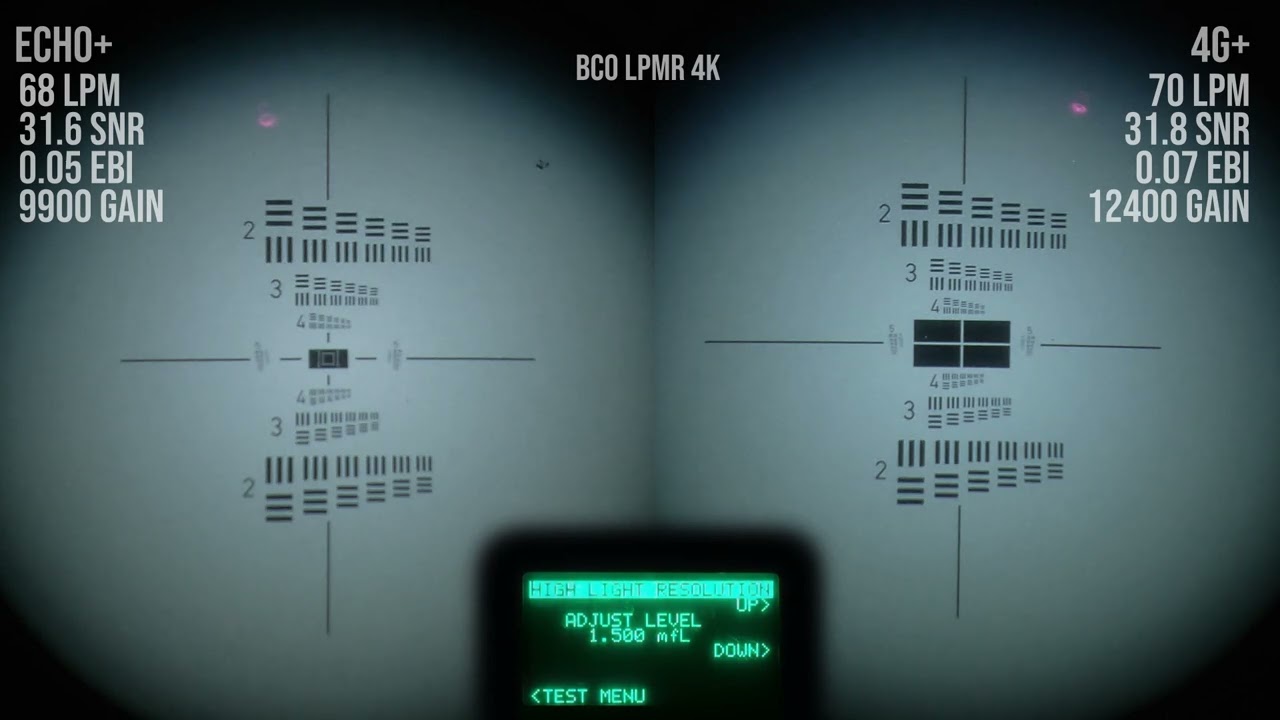 Photonis ECHO PLUS vs 4G+ Resolution Test